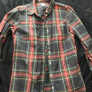 Jcrew perfect fit plaid Christmas button up.